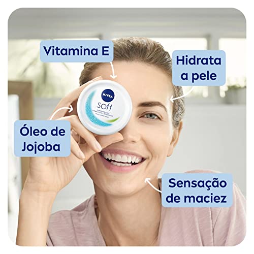 NIVEA Creme Hidratante Soft 48g - Hidratação suave e textura leve de rápida absorção que deixa sua p