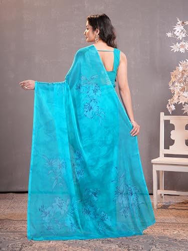 Image of Garden Vareli Floral Print Chiffon Saree