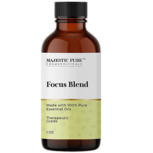 Majestic Pure Focus Essential Oil Blend | 100% Pure & Natural Therapeutic Oil To Balance Mind, Stress Relief | Lemon, Pine Needle, Lavender Essential Oil For Diffusers & Aromatherapy | 1Oz #TOP14