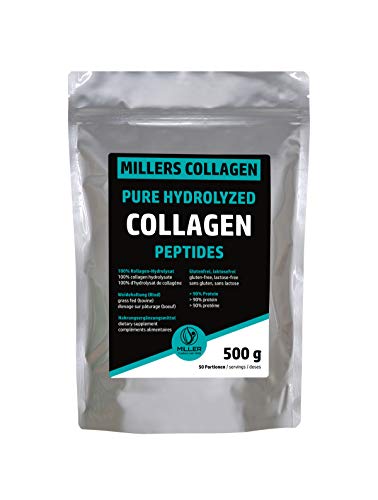 Kollagen aus Weidehaltung (Rind) I Premium Proteinpulver I Pure Hydrolyzed Collagen Peptides Typ 1, 2, 3 I Geschmacksneutral I Collagen Protein I 500 g Packung Cover