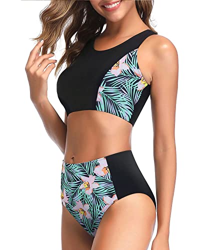 Tempt Me Women Two Piece High Waisted Bikini Set Sporty Swimsuits Bathing Suit with Bottom for Teen Girls2