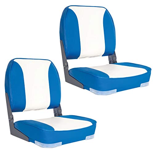 Oceansouth Deluxe folding boat seat (Blue/White) fishing folding chair accessories kayak boat seats seat covers back pack canoe paddle board waterproof cushions boating swivel chairs jon bench