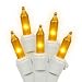 Gold Frost Christmas Lights on White Wire - 50 Count (Bulb Spacing: 4" - Total Set Length: 17')