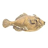 Figurines de poissons miniatures en laiton vintage, représentant des animaux marins. idéales pour décorer un mur ou un bureau