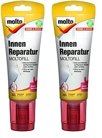 Molto Reparatur Moltofill Innen, Fertigspachtel, weiß, 330g (Packung mit 2)