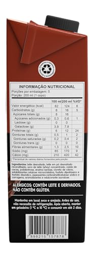 Whey Zero Lactose Chocolate 15g Piracanjuba 1L