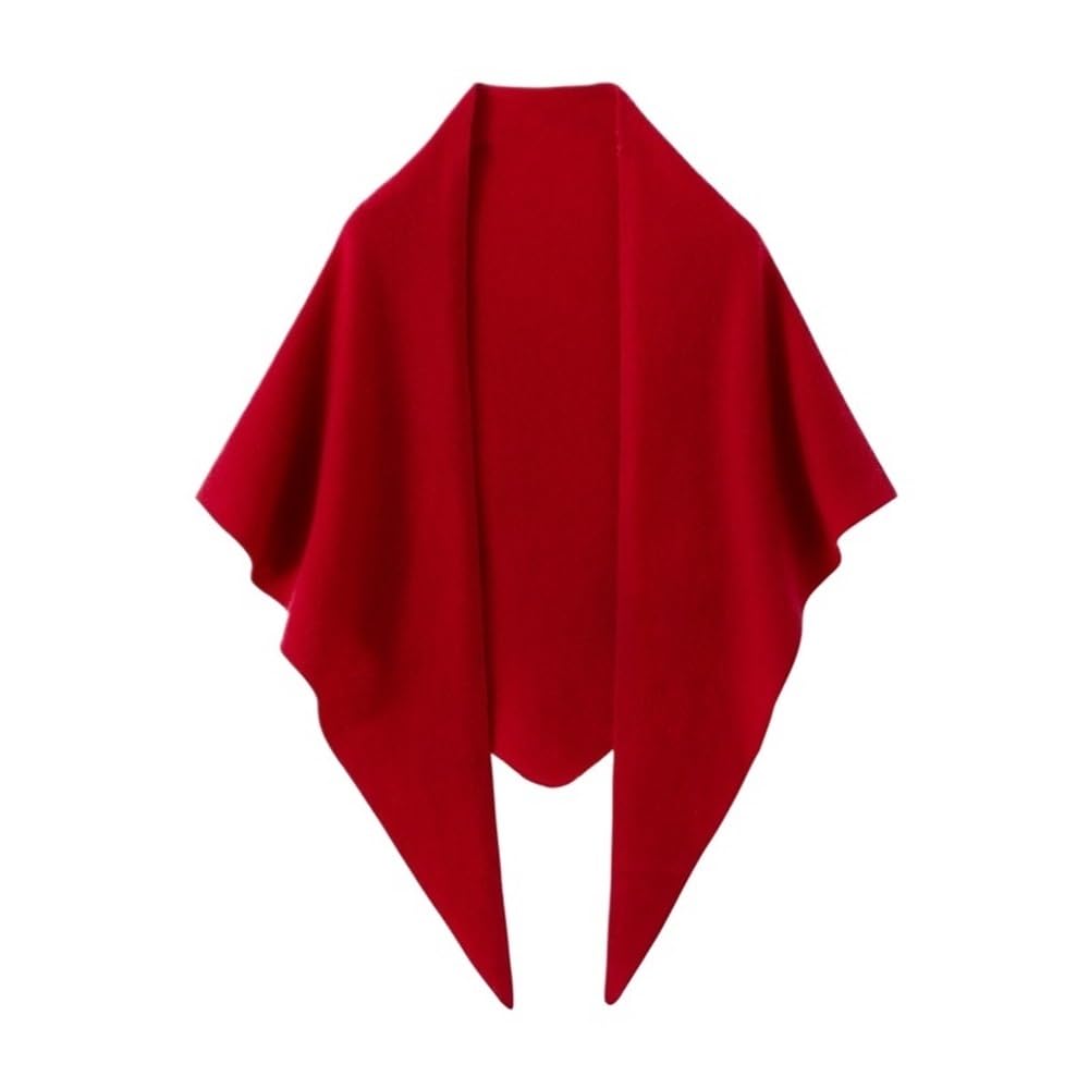 Tendance Grand Châle Écharpe Triangle 100% Cachemire Femme Tricoté Accessoires Cape Décontracté Doux Chaud Cappa Cosy 4 Couleurs Écharpe(Burgundy)