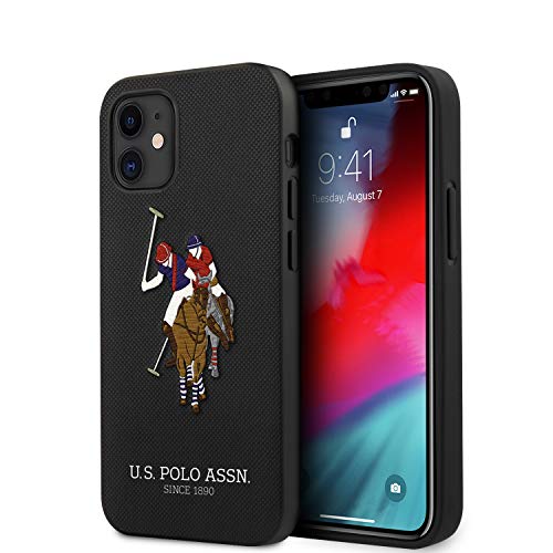 US Polo USHCP12SPUGFLBK Polo Embroidery Collection - Cover per iPhone 12 Mini 5,4', colore: Nero