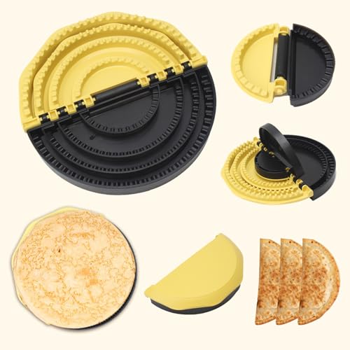 Upgraded 4-in-1 Tortilla Sealer & Crimper ，4'+6'+8'+9.7' Multi-Size Quesadilla Maker with Detachable Press，Dishwasher Safe Food-Grade Kitchen Tool for Tacos, Burritos, Dumplings