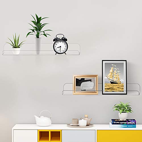 Weiai Clear Acrylic Shelf 15" Invisible Floating Wall Ledge Bookshelf, Kids Book Display Shelves Wall Mounted (15 Inch 3Pack) #TOP5