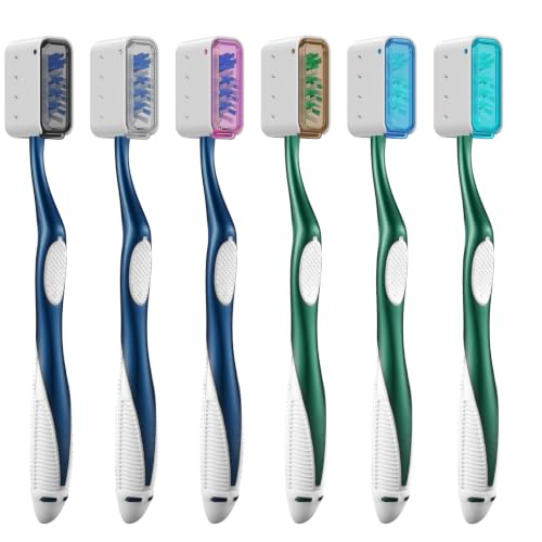 Image of Fremouth 6 Count Extra Firm Toothbrushes with Covers Caps for Adults