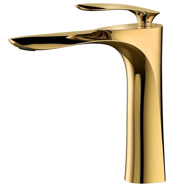 Robinets de lavabo mitigeur eau chaude froide en laiton or blanc de salle de bain