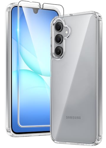 FNTCASE for Samsung Galaxy A16-5G Case: Galaxy A16 5G Clear Case Military Grade Drop Protection Anti Yellowing Cell Phone Cover - Rugged Shockproof Protective Bumper Transparent Cases(Clear)