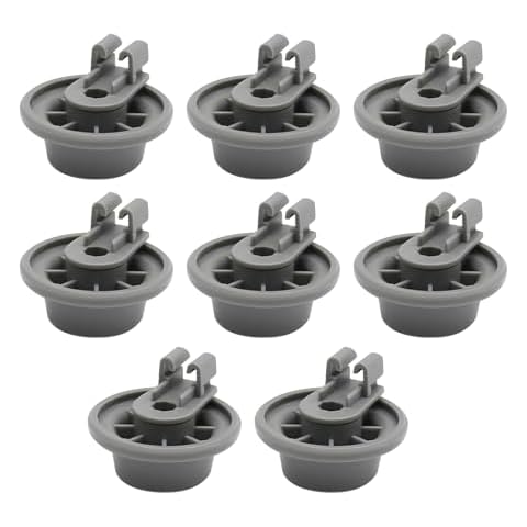 Aynaxcol 8Pcs Dishwasher Lower Wheel Assembly 611475 Replacement for Bosch Dishrack Lower Rack Wheel Replace# bsh-00611475 1559847 AH3477735 AH8727387 Grey Cover