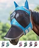 Harrison Howard CareMaster Pro Masque anti-mouches lumineux pour cheval - Grand espace pou...