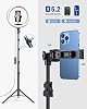 Weilisi Anillo de Luz de 12'' con Trípode de 72'' y 2 Soportes para Teléfono, 38 Modos de Color Luz para Selfie con Trípode, Gran Luz LED Anillo para iPhone/Android/Cámara, YouTube, Maquillaje 5