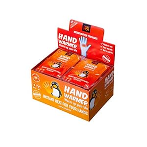 Hand Warmers Only Hot, scaldini scalda mani autoriscaldanti, 12 ore mani calde, pronti all’uso e naturali, display box da 40 paia