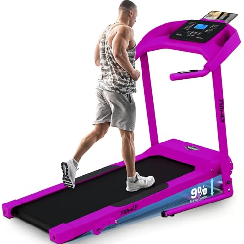 Image of Incline Treadmill Foldable, Smart Portable Treadmills for Home with Body Fat Measurement & Heart Rate Sensor, 3.5HP Heavy Duty Folding Treadmill 400 LB Capacity with Silent Shock Absorption