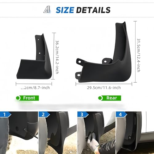 Guardabarros coche y protectores contra salpicaduras para Tesla Model X 2015-2022 4