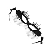 Milisten Máscara de Halloween para Mujer Media Cara, Diseño de Araña en Malla y Fieltro, Cintas Ajustables, Ligera y Cómoda para Fiesta, Carnaval, Cosplay y Festival