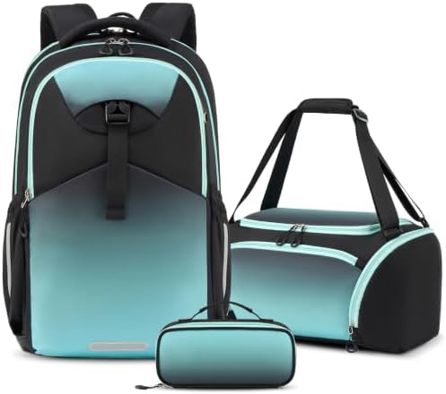 Amythe Ergo 3-teilige Schulrucksack Set Teenager für ab 5. - 13. Klasse | Schulranzen Jungen Mädchen mit Sportbeutel und Federmäppchen, Regenschutz, 30L mit Abnehmbarem Hüftgurt
