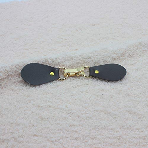 Healifty 4pcs Leather Tab Closure Clip Holder Buckle Clasp Pin for Poncho Cape Cardigan Wrap Shawl Accessories Golden and Black