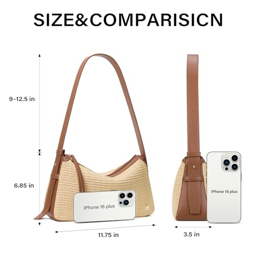 Image of CLUCI Summer Purses for Women, Cute Straw Bag, Beach Shoulder Bag, Woven Handbags with Adjustable Wide Shoulder Strap