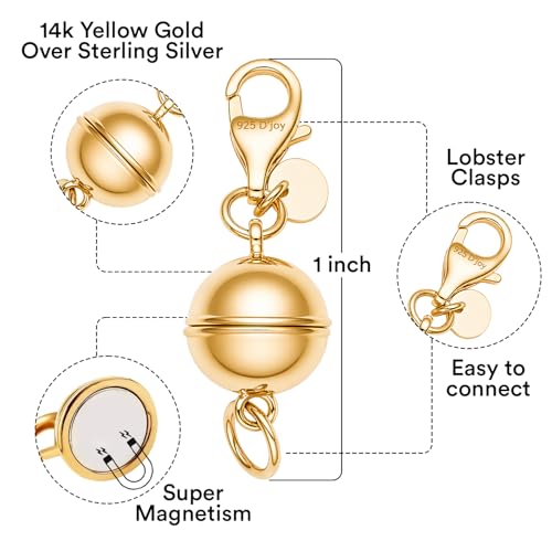 Shop LC 925 Sterling Silver Magnetic Necklace Clasp | 14K Yellow Gold Plated | Lobster Clasp for Necklaces Bracelets | Jewelry Making - 2.5 Grams by SHOP LC DELIVERING JOY - Image 5