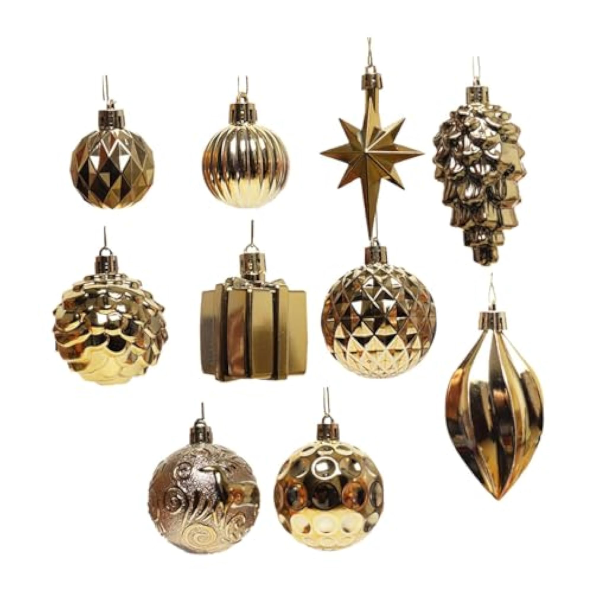 10x Christmas Tree Ball Ornaments, Shatterproof Holiday Decor