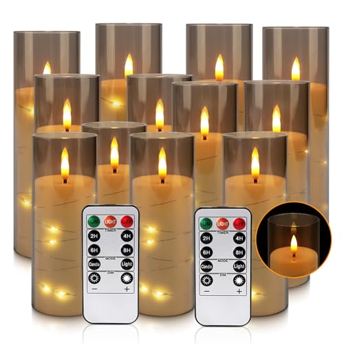 LIVEN Flickering Flameless Candles Battery Operated with Remote,Led Pillar Candles with Realistic Moving Wick Candles for… – Ansicht 1