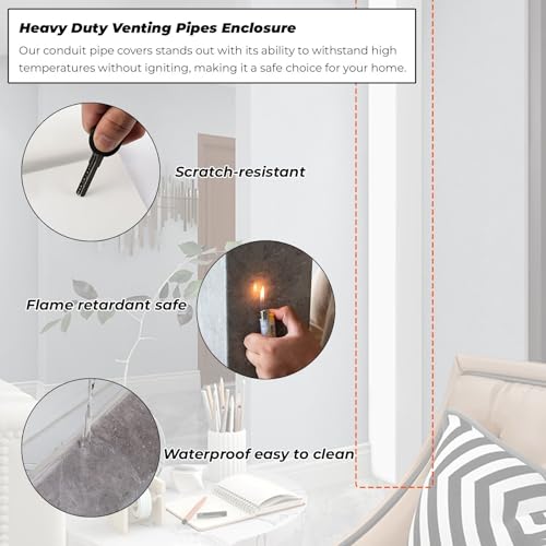 Cubiertas de tubería para tuberías de agua, recinto rectangular para extractor de pared y tubos de lavabo de baño, fácil de cortar e instalar