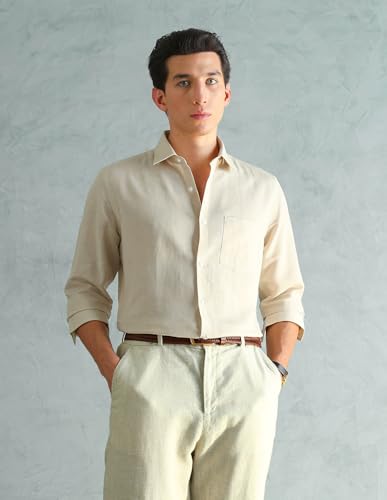 Image of Arrow Solid Slim Fit Formal Shirts for Men - Full Sleeve Shirt for Man