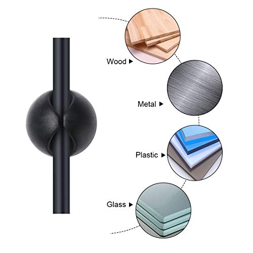 URAQT Kabelclips Kabelhalter, Vielzwecke Kabelführung Kabel Organizer Set für Schreibtisch, Netzkabel, USB Ladekabel, Ladegeräte, Audiokabel, 20 Stück, Schwarz – Bild 4