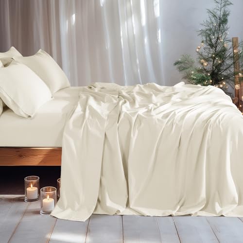 Image of LBRO2M 100% French Pure Linen Sheet Set 6Pcs, 16 inch Deep Pocket Full Size