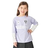 [ever closet] 長袖Tシャツ キッズ 子供 男の子 女の子 春 トップス 110 ラベンダー 重ね着 ユニフォーム風 春服 通園 通学 子供服 キッズ服 エバークローゼット