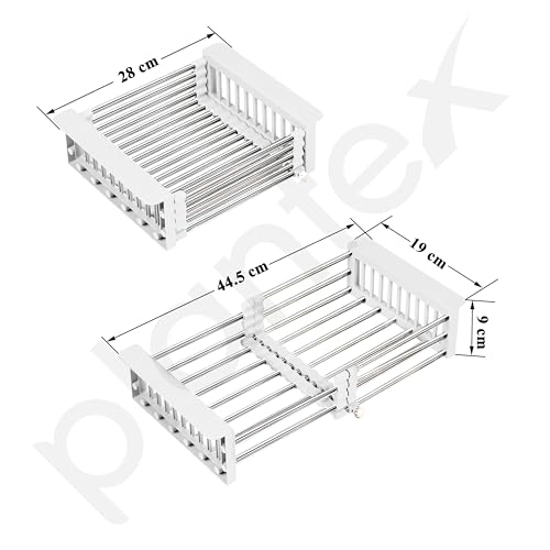 Image of Plantex Stainless Steel & ABS Plastic Sink Drainer Basket /Vegetable Washing Sink Basket Strainer /Kitchen Accessories Items for Home - Pack of 1 (White)