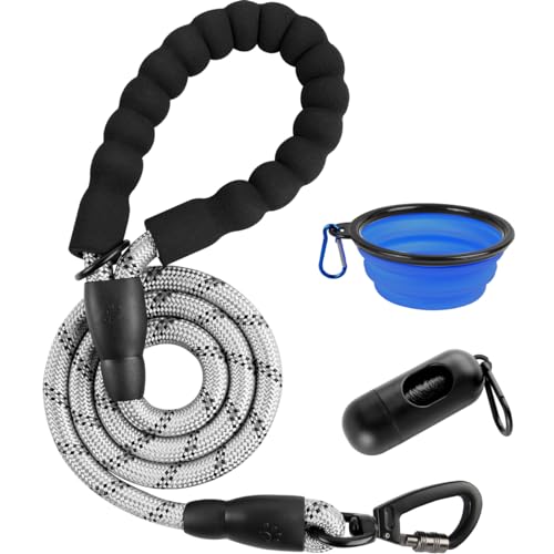 BARKBAY Dog Leash for Medium Large Dogs, Heavy Duty,Padded Handle Lead-4FT