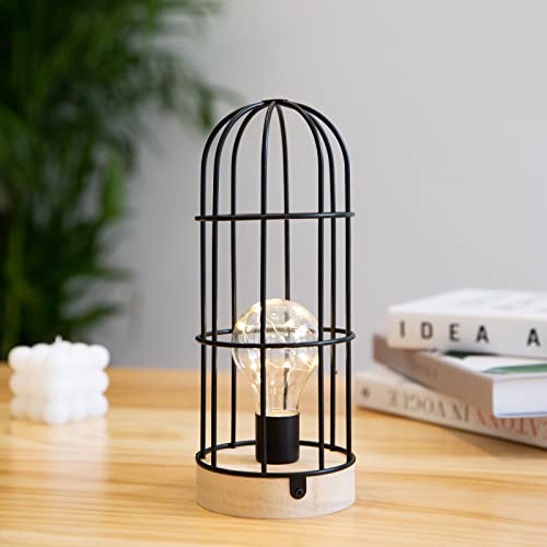 Jaoselap 2 Pack Battery Operated Lamp, Cage Table Lamp For Outdoor Decor Battery Powered Fairy Lamp With Timer Wood Night Light For Home Decoration Cordless Lamp #TOP2
