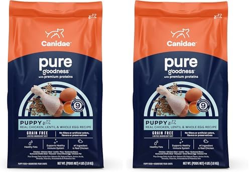 CANIDAE Pure Grain Free Dry Puppy Food, Real Chicken, Lentil & Wh...