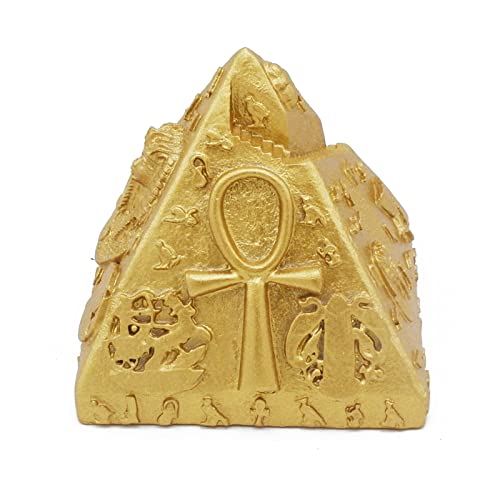 Image of Egypt Decor Statues Aquarium Pyramid Pharaoh Betta Fish Tank Decorations Figurine Sculpture Ancient Reptile Turtle Lizard Spider Tanks Terrarium Egyptian Decor Ornament Pet Gold