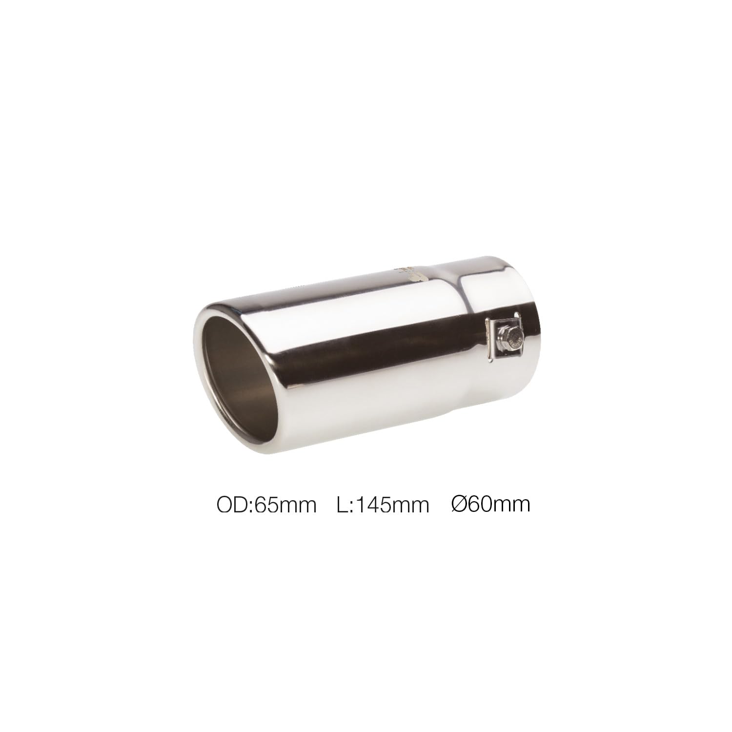 Simoni Racing Embout d'Échappement Rond/Oblique Inox - Ø65xL145mm