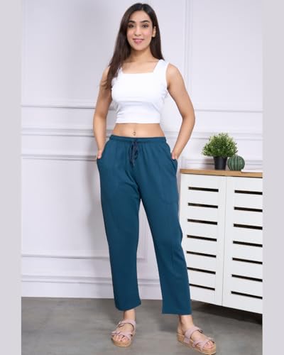 Image of CUPID Woman Plus Size Easy Cotton Track Pants, Comfortable Lower, Trouser, Joggers, Lounge Wear, Night n Daily Wear, Pajama, Travel Pant