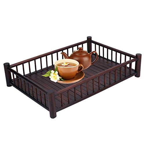 Bandeja de té de bambú rectangular y contenedor de almacenamiento para ceremonia del té HUSHUI 6