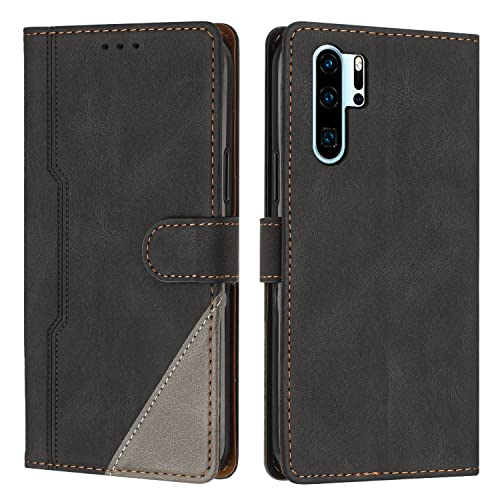 RADOO Funda para Huawei P30 Pro, Funda Cartera de Cuero Multifunción, Cierre Magnético con Solapa Antichoque, Flip PU Cuero Carcasa Magnético Caso Cartera Móvil Case para Huawei P30 Pro (Negro)