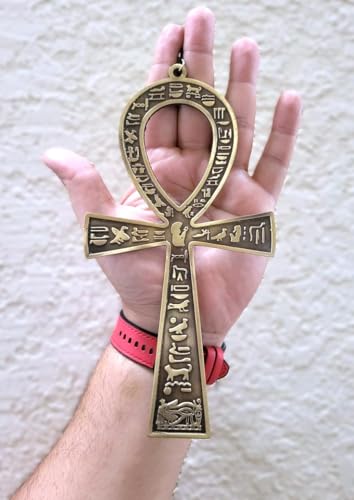 NileCart 8.5" Large metal Egyptian ANKH cross - ANKH Wall Art made in Egypt (Antique Brass) - image 4