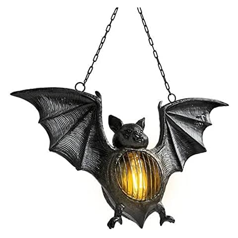 Xiadong Simulation Bat LED Lantern Hand Painted Resin Halloween Hanging Ornament Hom Simulation Bat LED Lantern Hand Painted Resin Halloween Hanging Ornament Not Easy Cover