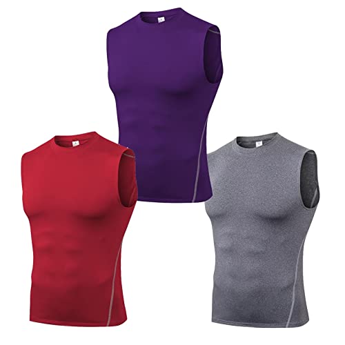Men Cooling & Breathable Tank Top for Men,Gym Vest Quick Dry Sleeveless T-Shirt,3 Pack