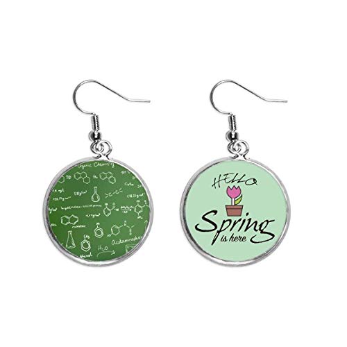 Pendientes de química orgánica con estructura molecular para joyería de primavera