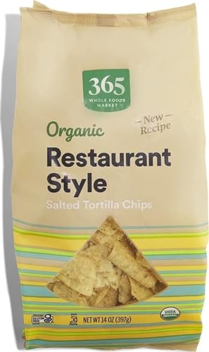 365 by Whole Foods Market, Organic Restaurant Style White Corn Tortilla Chips, 14 Ounce