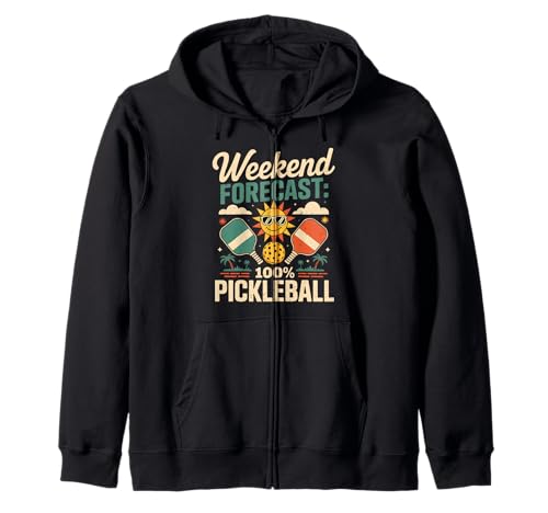 Pronóstico del Fin de Semana 100 por ciento Pickleball Diversión Sudadera con Capucha